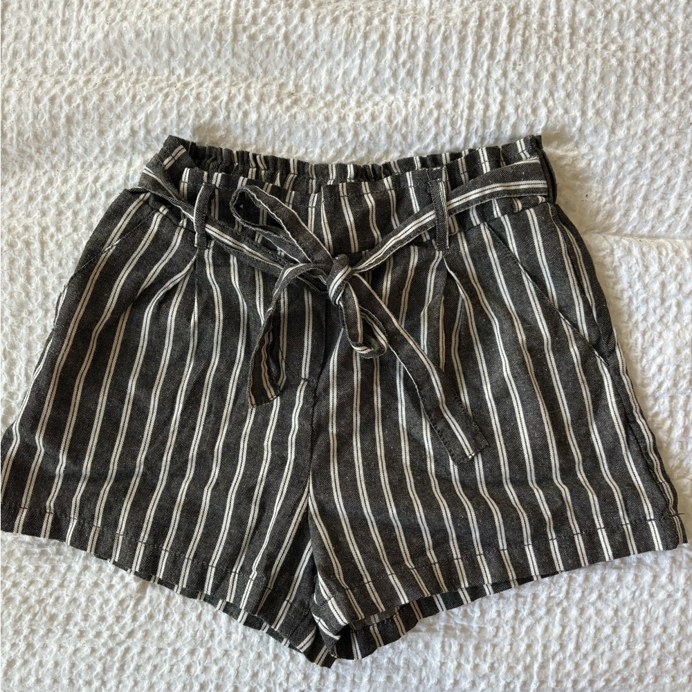 Striped High Waist Women's Shorts